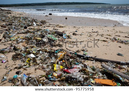 Very polluted beach