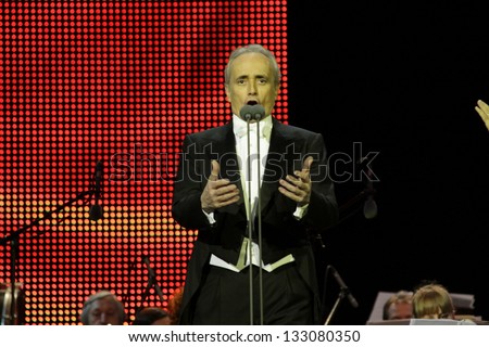 MINSK, BELARUS - OCTOBER 16: Opera singer Jose Carreras at concert \