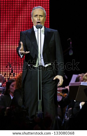 MINSK, BELARUS - OCTOBER 16: Opera singer Jose Carreras at concert \