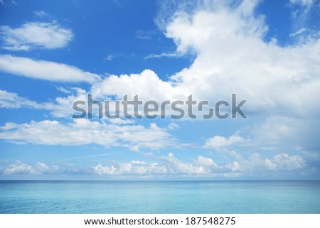 Beautiful blue sky above ocean