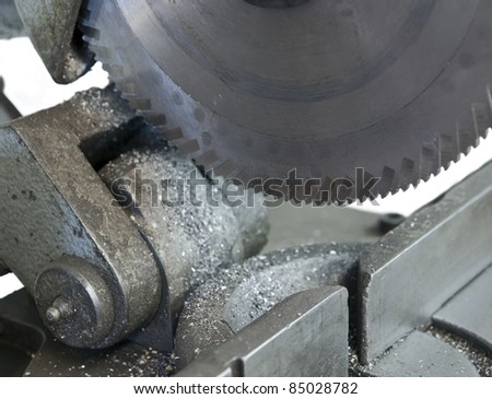 circular cutting blade for metal in close up. white background