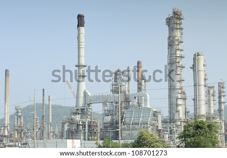 View gas processing factory. gas and oil industry