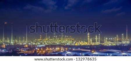oil refinery plant at twilight morning