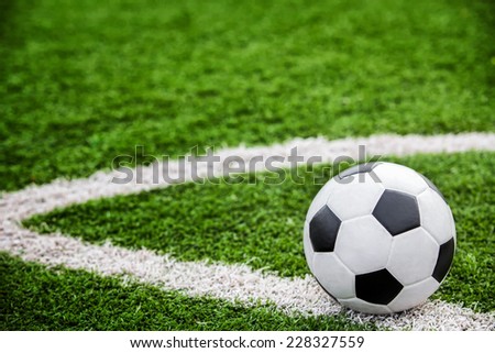 soccer ball on the football field