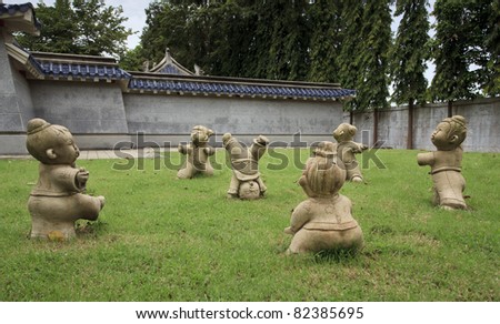 Statue of the Kung-fu kid at three kingdoms park,
