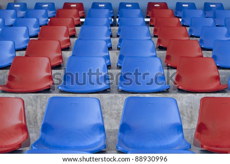 Blue and chair. On the miraculous. To watch a sporting event.