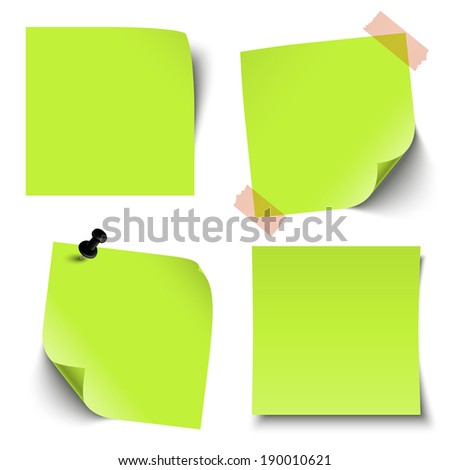 Collection of blank colored sticky notes Collection of blank colored sticky notes