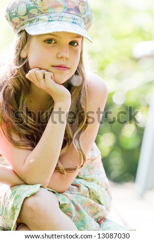 stock photo Young sweet girl looking into the lens