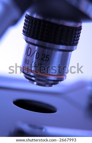 microscope in blue