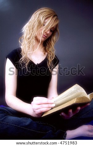 woman reading bible