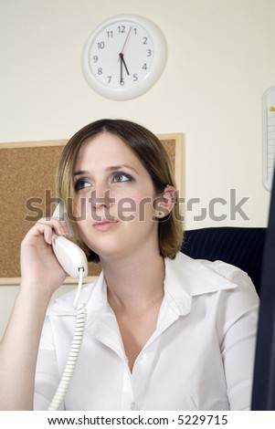 Woman working overtime
