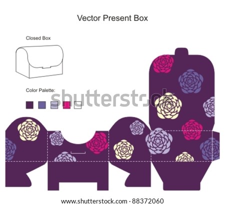 Template For Gift Box Stock Vector Illustration 88372060 : Shutterstock