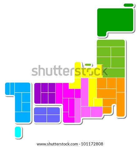 Japan Map Stock Vector Illustration 101172808 : Shutterstock