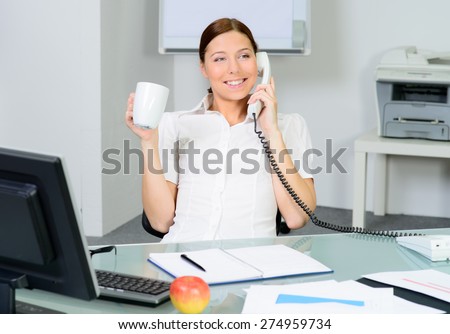 business woman in office has a pause