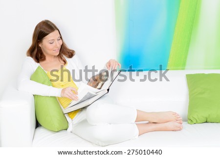 beautiful woman reading a book