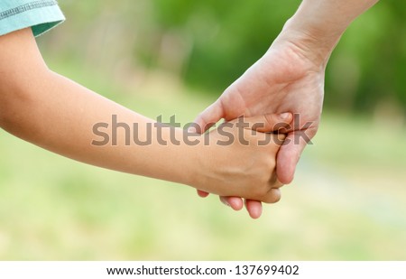 Mother\'s love in the hand, on the palm