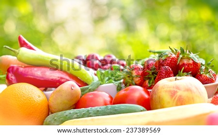 Fresh, organic fruits and vegetables