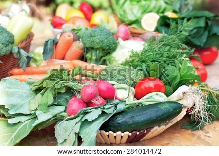 Healthy food - fresh organic fruits and vegetables