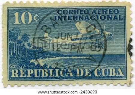 stock photo Vintage Cuba Postage Stamp World Ephemera