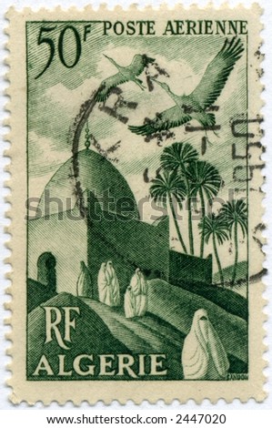 Vintage Postage Stamp Algeria World Ephemera