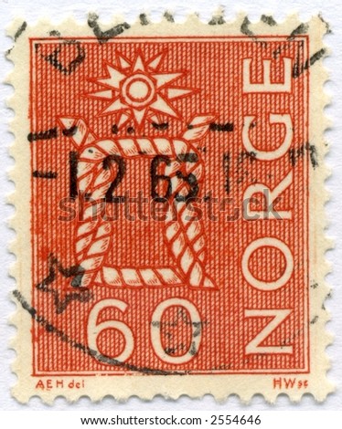 vintage postage stamp world ephemera norway