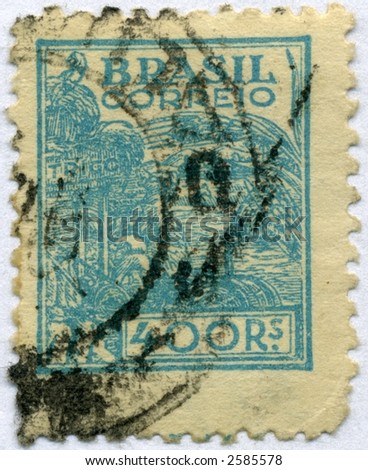 Vintage World Postage Stamp Ephemera brazil (editorial)