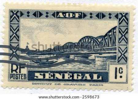 Vintage World Postage Stamp Ephemera senegal(editorial)
