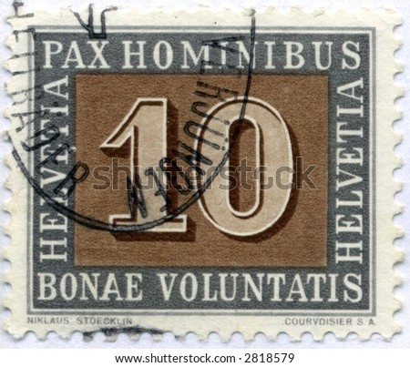 Vintage World Postage Stamp Ephemera switzerland(editorial)