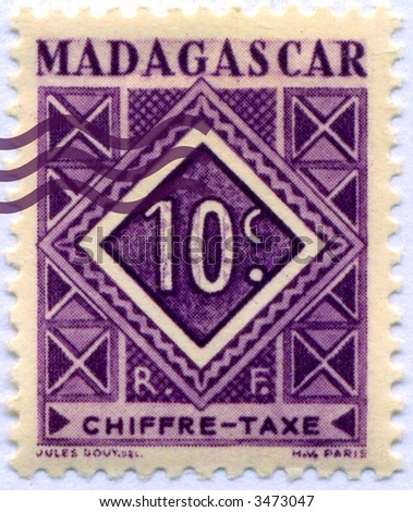 Vintage World Postage Stamp Ephemera madagascar(editorial)