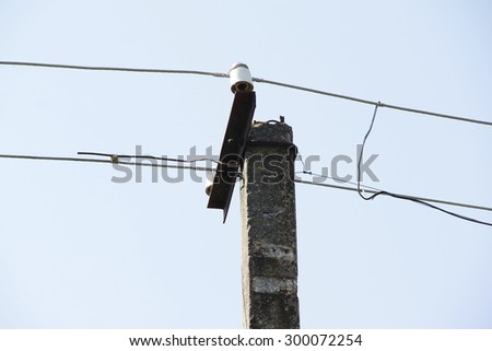electricity rural wire closeup