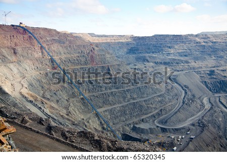 stock photo Open pit mine