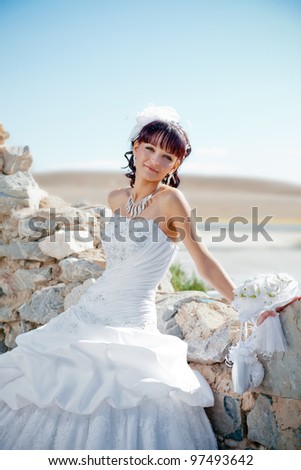 a bride in an elegant dress