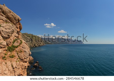 rocky coast of the Crimea on a sunny day
