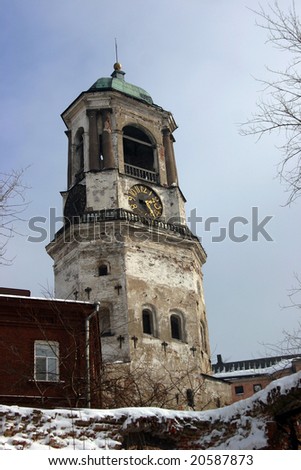 Ancient Watch tower in Vyborg