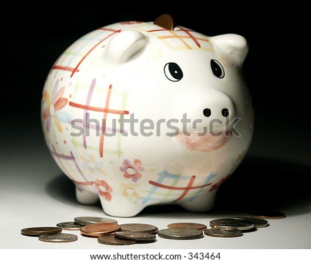 piggy bank and change