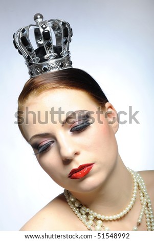 male to female makeup. queen female face with red