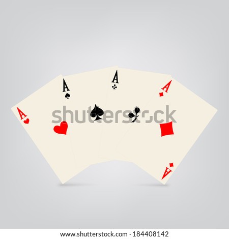 playing cards on a gray background