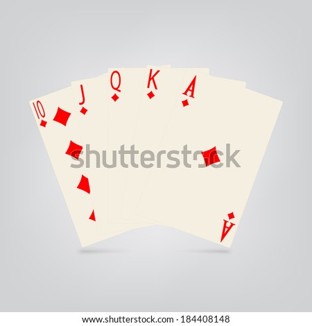 playing cards on a gray background