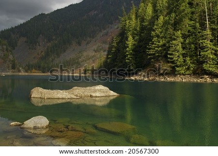Lindeman Lake east of Vancouver, BC Canada is a popular hiking destination