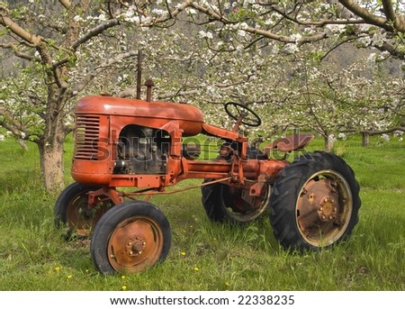 old orchard tractor