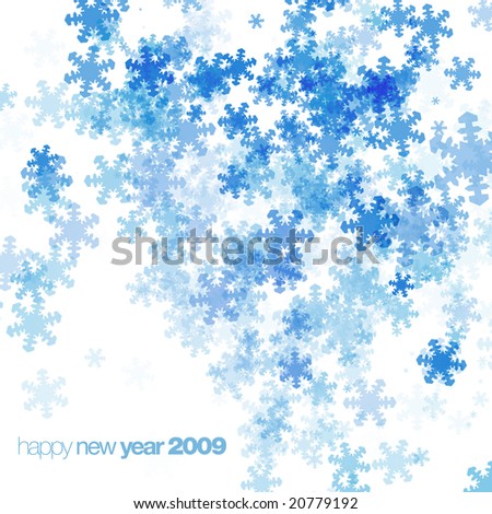 new year wish with snowflakes