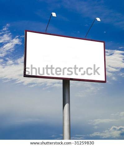 Blank big billboard over blue sky, put your text here