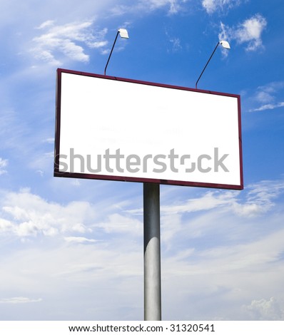 Blank big billboard over blue sky, put your text here