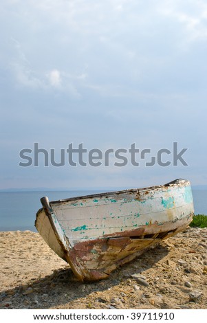 Old boat on beach