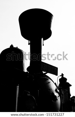 detail of the boiler and chimney steam locomotives