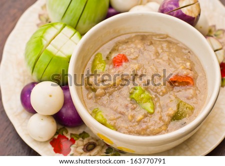 Salted fish stew with fresh eggplant