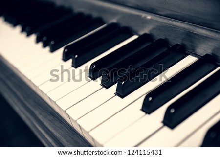 Piano keyboard. Learning piano  concept