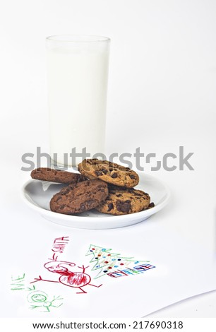 Milk and cookies, santa and me drawing