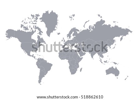 Political map of the world. Gray world map-countries. Vector illustration