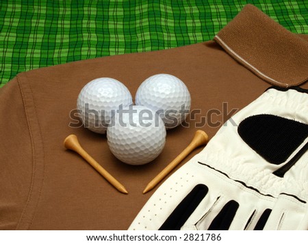 Golf equipment on golf shirt